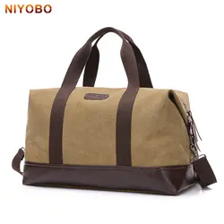 Niyobo большой Ёмкость холст дорожные сумки Повседневное Для мужчин ручной Чемодан дорожная сумка большие 5 цветов Мужской Crossbody сумка PT1234