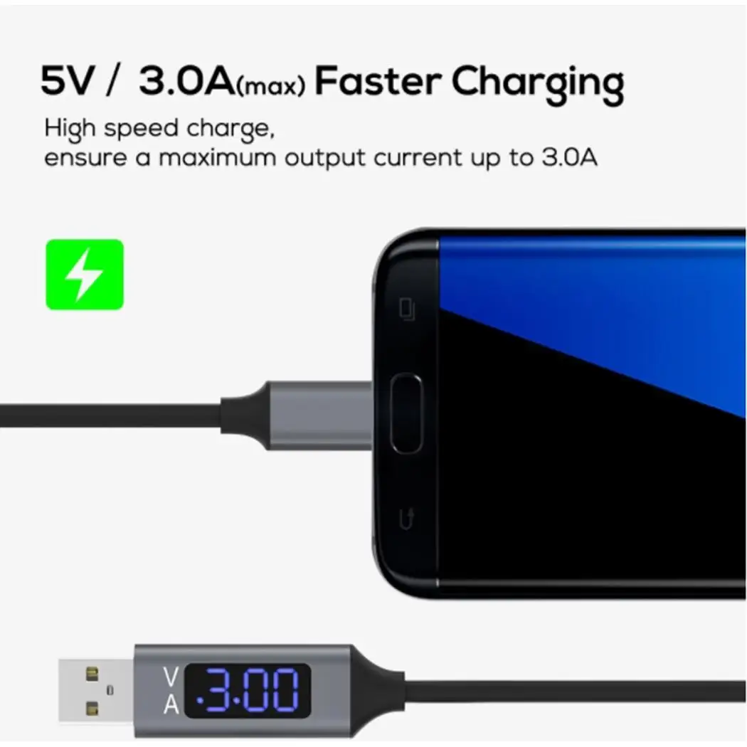 Usb type C Micro USB кабель для redmi k20 pro Быстрая зарядка с светодиодный цифровым дисплеем
