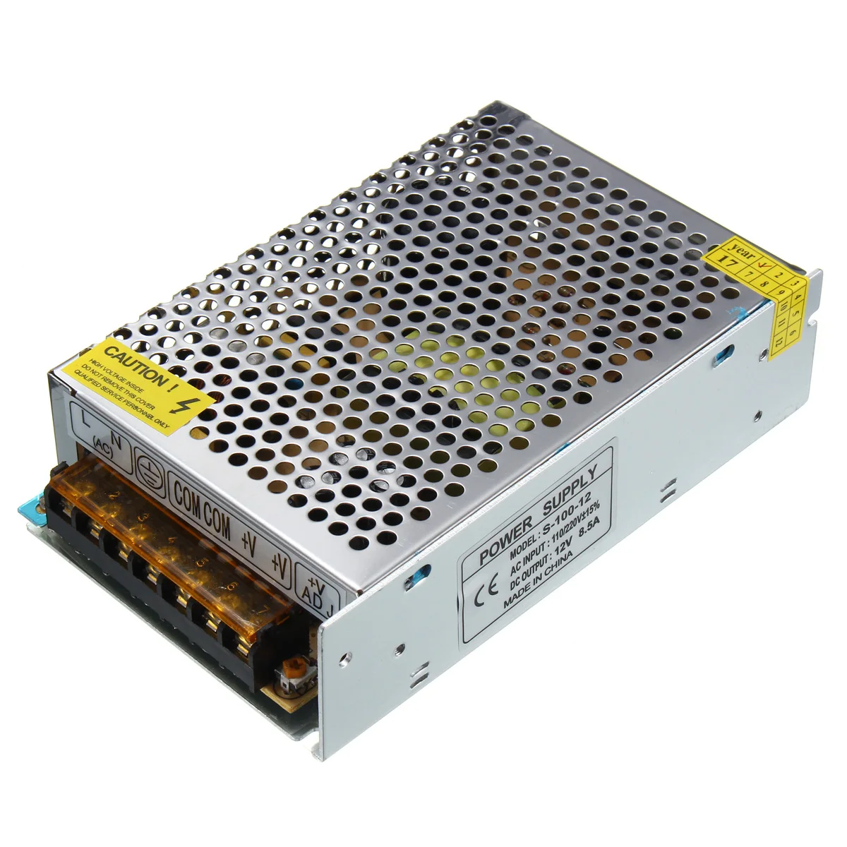 

AC110V-220V to DC12V 8.5A 96W Switch Power Supply LED Driver Adapter Strip Light Transformer