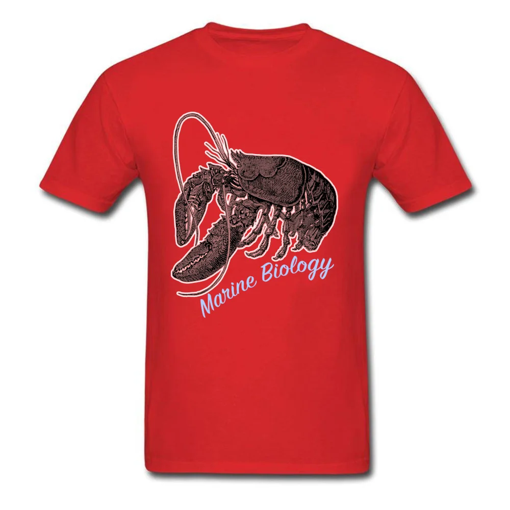  Men Tshirts cosie Hip hop T Shirt Pure Cotton Round Neck Short Sleeve Camisa Sweatshirts Summer/Fall Free Shipping Marine Biology Lobster Illustration Oceanography Marine Li red