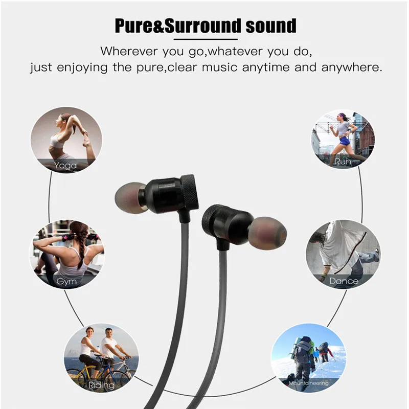 Magnetic Wireless+Wired Bluetooth In Ear Headset Stereo Bass Earbuds Sports Earphones Standby Time 150 h Magnetic Wireless+Wired Bluetooth In Ear Headset Stereo Bass Earbuds Sports Earphones Standby Time 150 h