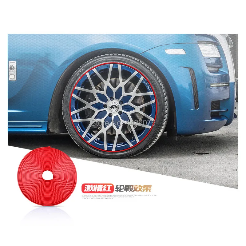

Tommia 8M Red Car Wheel Hub Rim Edge Protector Ring Tire Guard Rubber Sticker Fit