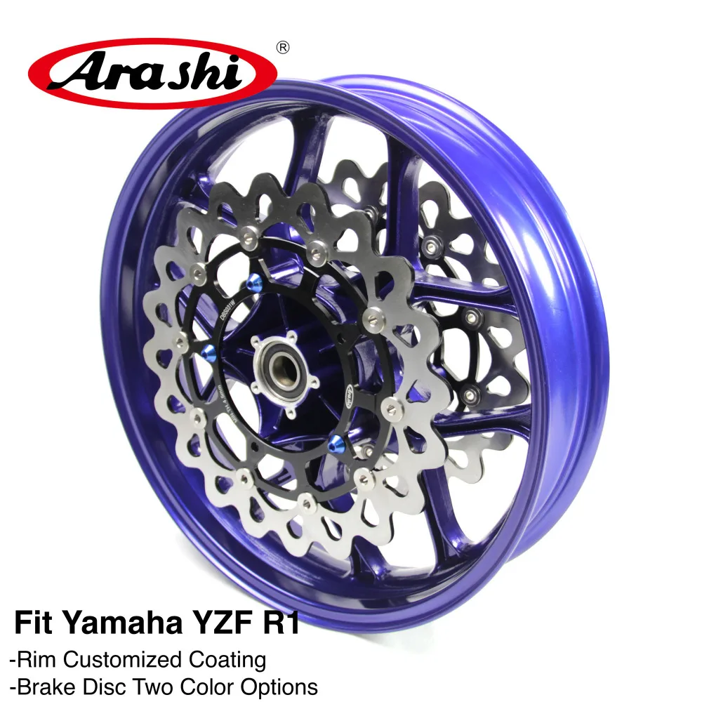 Араши для YAMAHA YZF R1- переднее колесо обод передние тормозные диски YZF-R1 R 1 1000 15 16 17 синий
