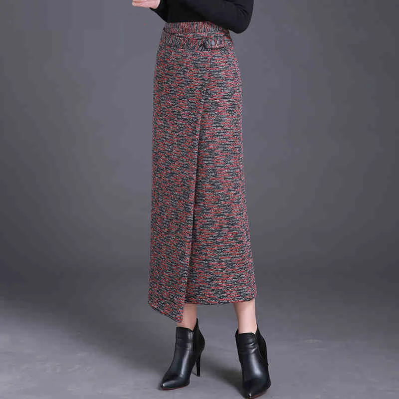 

European Style Fall2018 New Winter Fashion Woman Irregular High Waisted Red Long Skirt , Slim Pencil 4XL 3XL Skirts For Woman