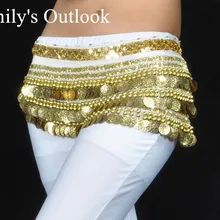 338 монета золотого и серебряного цвета, очень тяжелый пояс, костюм для танца живота, набедренный шарф, повязка на талию, индийская танцовщица, много цветов