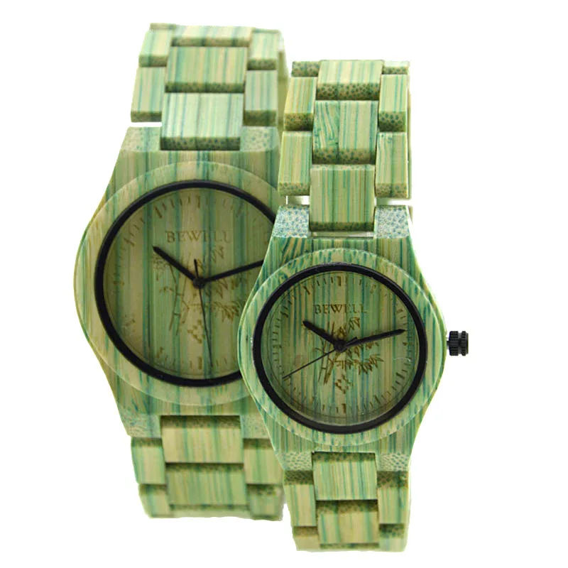 BEWELL Роскошные Топ бренд натурального бамбука деревянные часы erkek коль saati подарок любовника часы мужские наручные часы relogio masculino 105DG