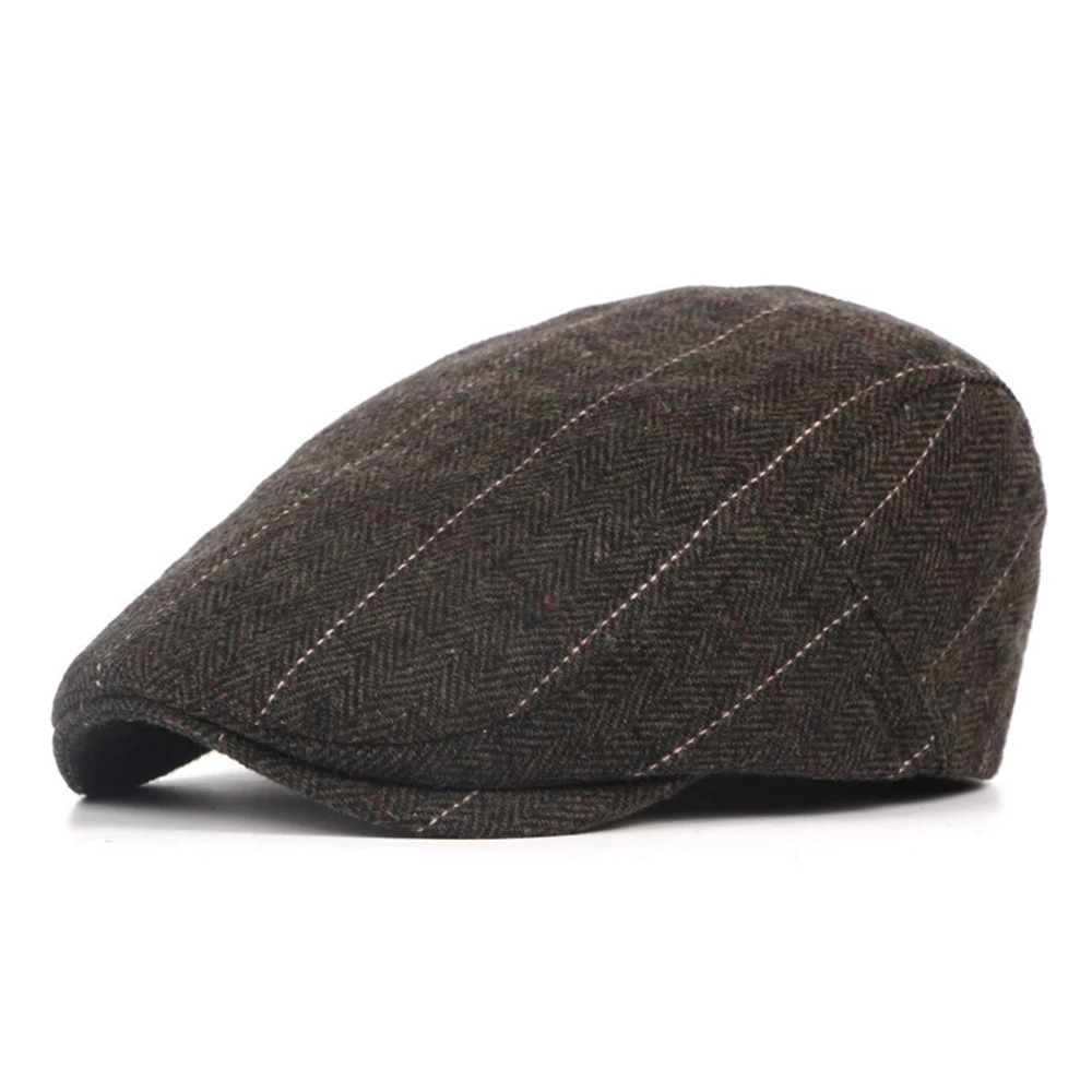 PEAKY BLINDER STYLE UNISEX WOOL BLEND CURVED PEAK TWEED CAPS