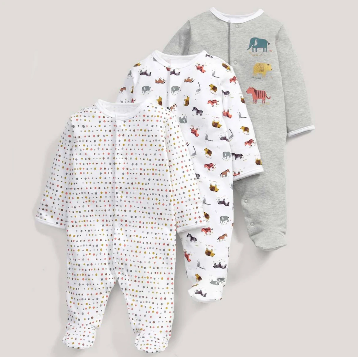 3Pcs/Pack Baby Boys Girls Cotton Rompers Set Newborn Sleepsuit Infant Long Sleeve cartoon Jumpsuit Baby Pajamas 0-12Months - Цвет: 10