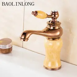 BAOLINLONG античная латунь bowlder Палуба Гора Ванная комната смеситель холодной и горячей воды тщеславия судно тонет смесители