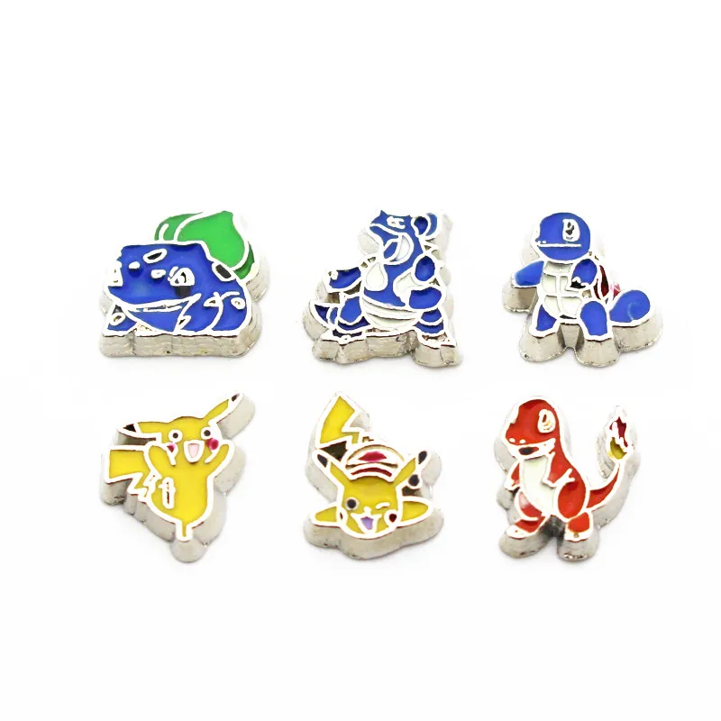 Newest 10pcs/lot Mix6 Pocket Monsters floating charms living glass memory lockets Accessory diy jewelry | Украшения и аксессуары