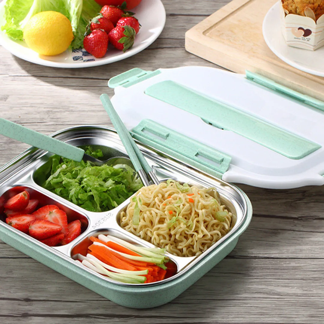 JX-LCLYL  Stainless Steel Thermal Bento Kids Lunch Box Children Divided Food Container