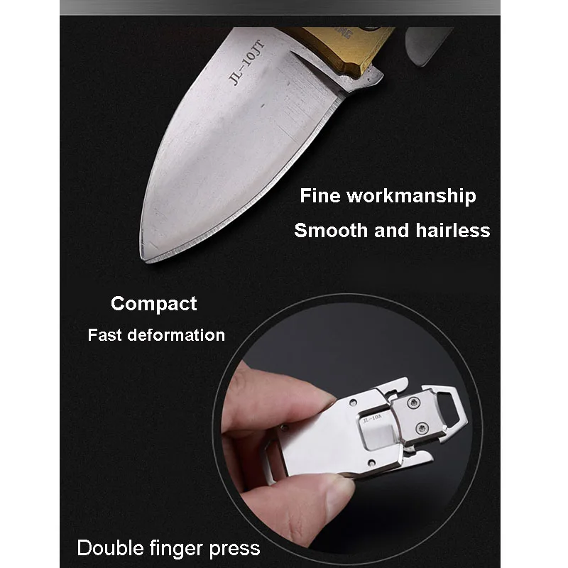 Мини карманный складной нож из нержавеющей стали с брелоком для спорта на открытом воздухе, кемпинга, туризма, охоты, выживания, самообороны, принадлежности