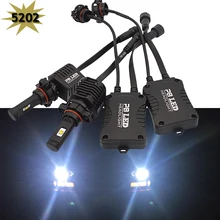 Automotive LED Headlight Bulbs 5202 H16 LUMILEDS LED Conversion Kit 6000k Cool White 12086 9009 PS24W FF PG20-3 Replace HId bulb