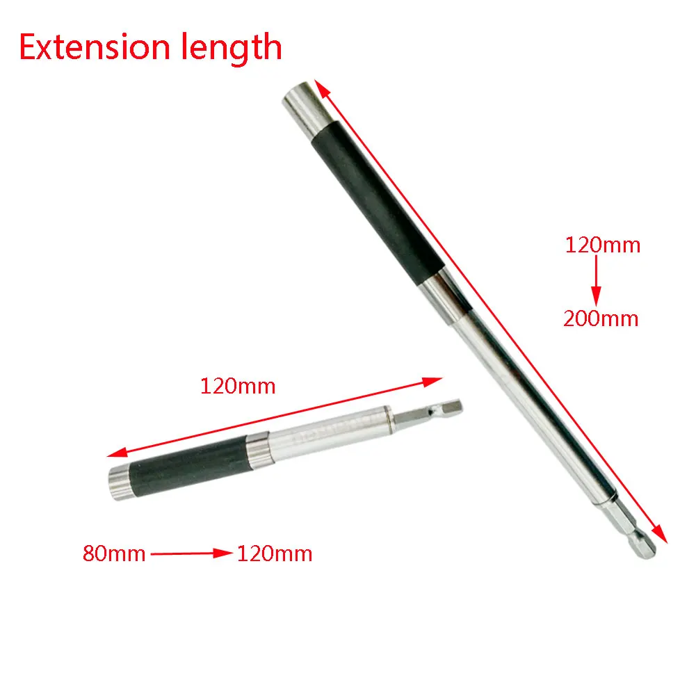 120mm-200mm Screwdriver Extension Bar Holder Rod Adapter 1//4/" Hex Shank Magnetic