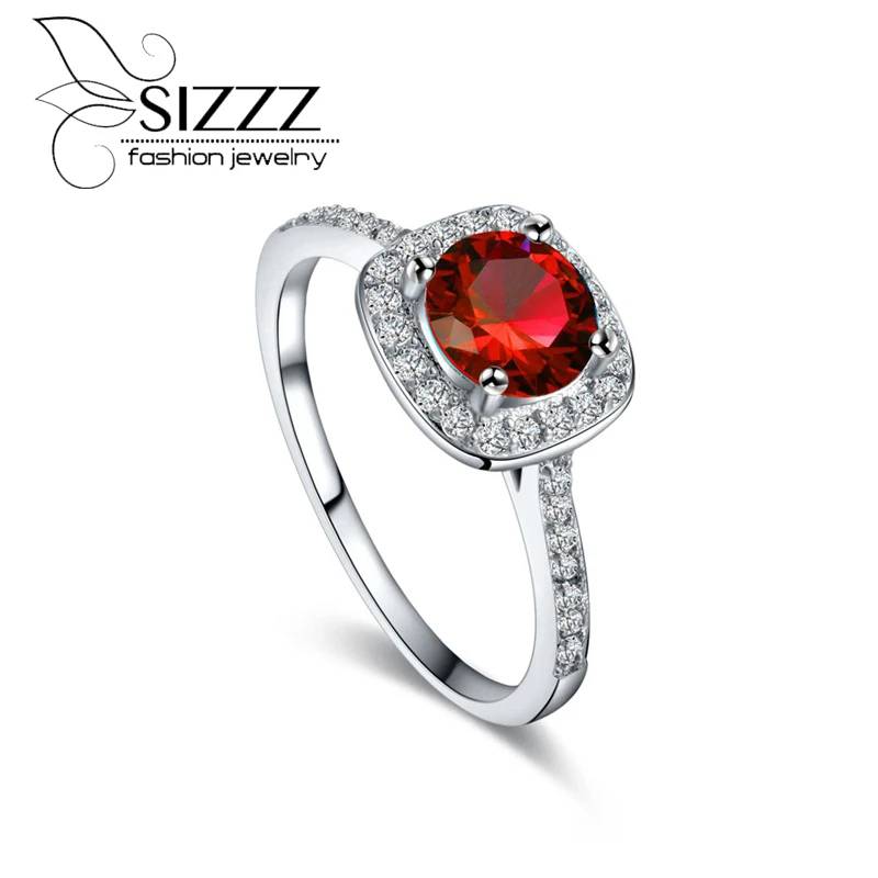 

SIZZZ Alloy Jewelry Hearts & Arrows Red Cubic Zirconia Rings for women