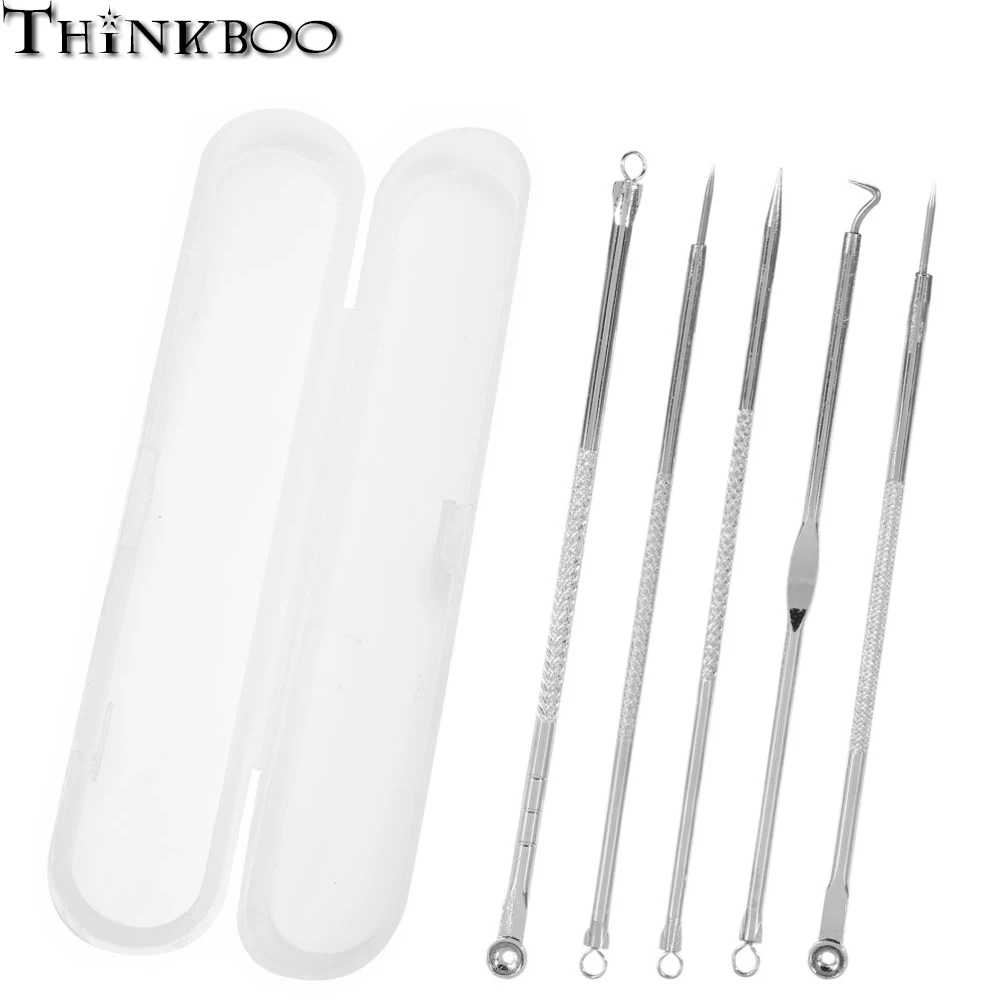 

Tinkboo 5 Pcs/Set Acne Blackhead Removal Needles Stainless Pimple Spot Comedone Extractor Cleanser Beauty Face Clean Care Tools