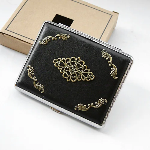 Creative Personality Cigarette Box Bronze Flower Vine Men's Ladies 16 Sets Of Ultra-thin Automatic Clip Gift For Boy | Дом и сад