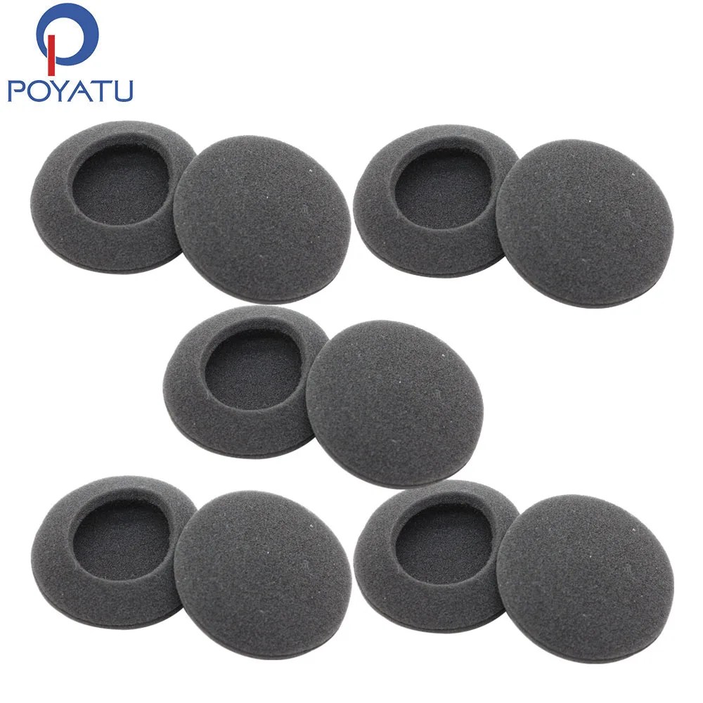 POYATU 50mm Soft Foam Earbud Headphone Earpads Replacement Sponge Covers For Headset Earphone