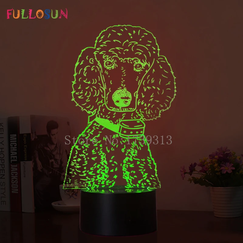 Новинка Пудель 3D Детский Светильник светодиодный USB Night Lights 3D собак светодиодный освещения