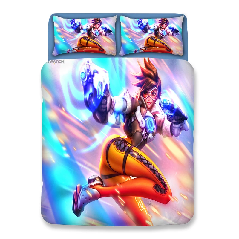 

Overwatch 3D bedding set Duvet Covers Pillowcases OW Overwatch Games comforter bedding sets Dragon bedclothes bed linen