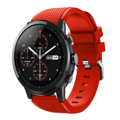 Для смарт-браслета Amazfit Stratos 2 2 s smart watch ремень силиконовые браслеты браслет ремень для xiaomi huami amazfit ремешок для samsung S3 - Цвет: red