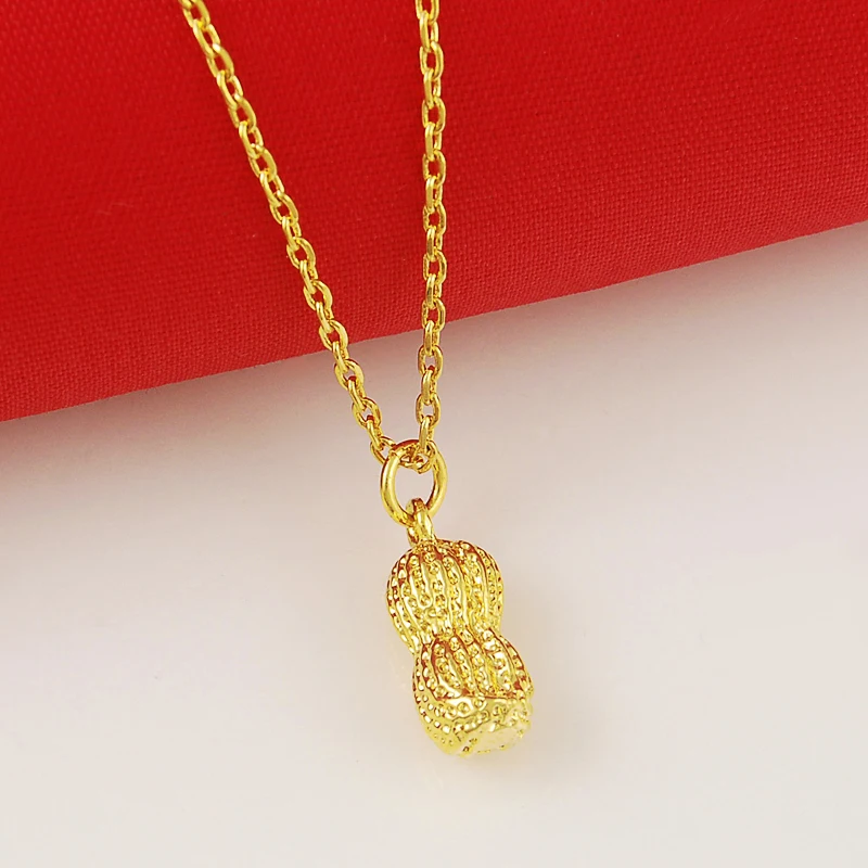 24k Gold Color Elegant peanut pendant 