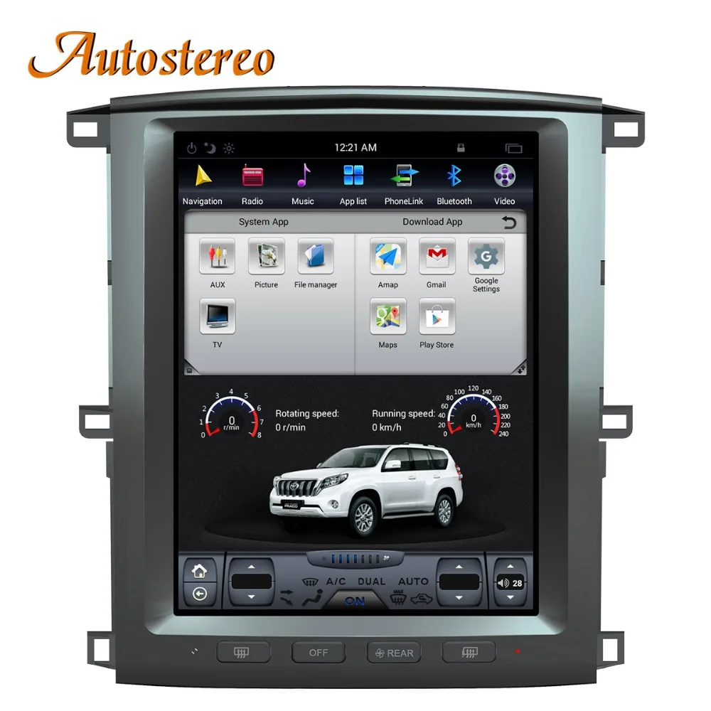 Android Автомобильный gps навигатор для TOYOTA LAND CRUISER LC100 03 головное устройство Мультимедиа Радио магнитофон без DVD плеера 4K Tesla стиль