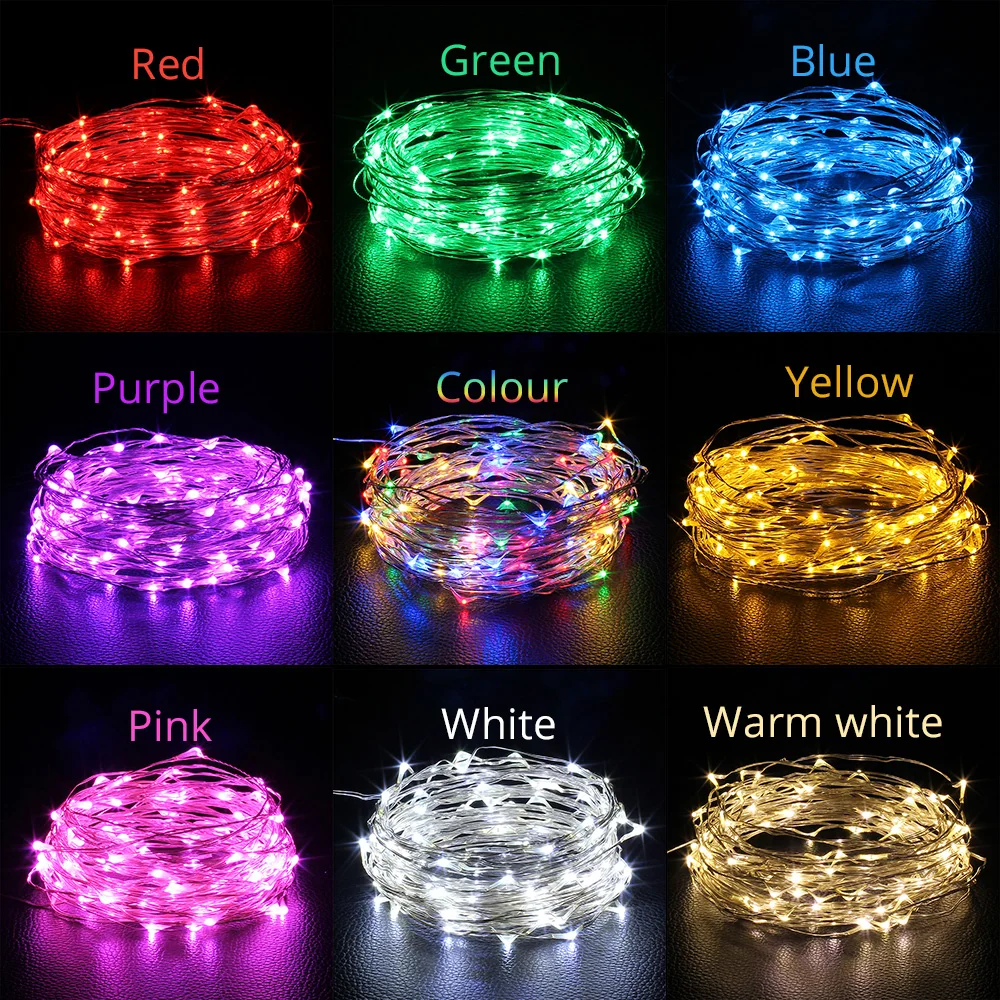 

2M 3M 5M 10M Led Lights Chain Copper Wire USB Or Battery Powered led String light Fairy Light For Christmas Lights Wedding Party