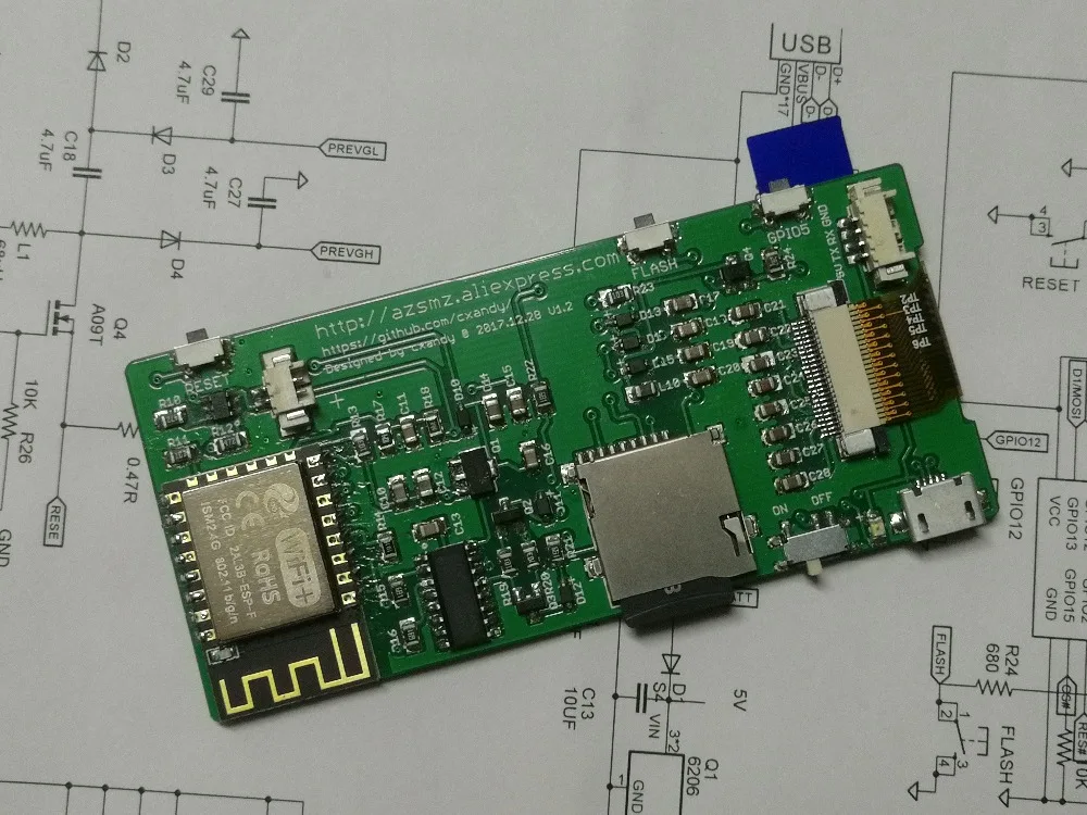 Azsmz EPAPER 2," мини-дисплей Esp8266 WiFi EINK yahooapi с открытым исходным кодом github(espaper Метеостанция