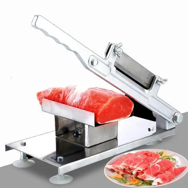 

Manual Meat Grinder Frozen Beef Mutton Slicer Cutter Stainless Steel Home Meat Cleavers Slicing Machine with Two blades