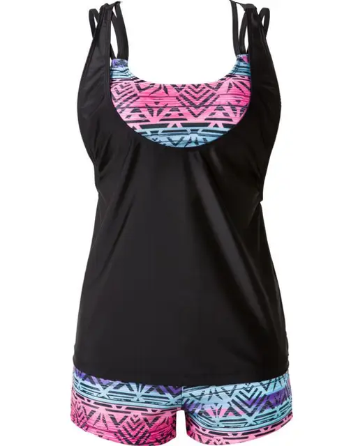 3 pieces women's bathing suits swimsuit with shorts cuts out tankini