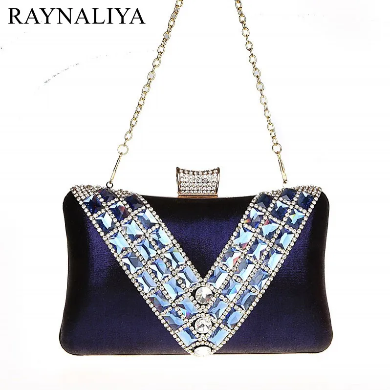 blue evening clutch bags