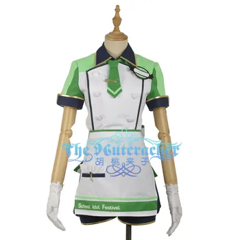 

Love Live!Koizumi Hanayo Cosplay Costume Ice Cream Unawakened Custom Women Green Maid Unifrom Girl Skirt Apron Dress Socks