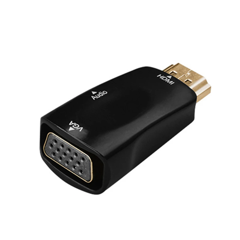 Trumsoon HDMI to VGA Converter Adapter with Audio Cable HDMI VGA 1080P for PC TV Xbox PS3 Laptop Monitor DVD - Цвет: Black-Male