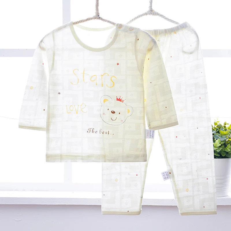 Brand Kids Pajamas Sets Soft Bamboo Fiber Ultra Thin Summer Children's