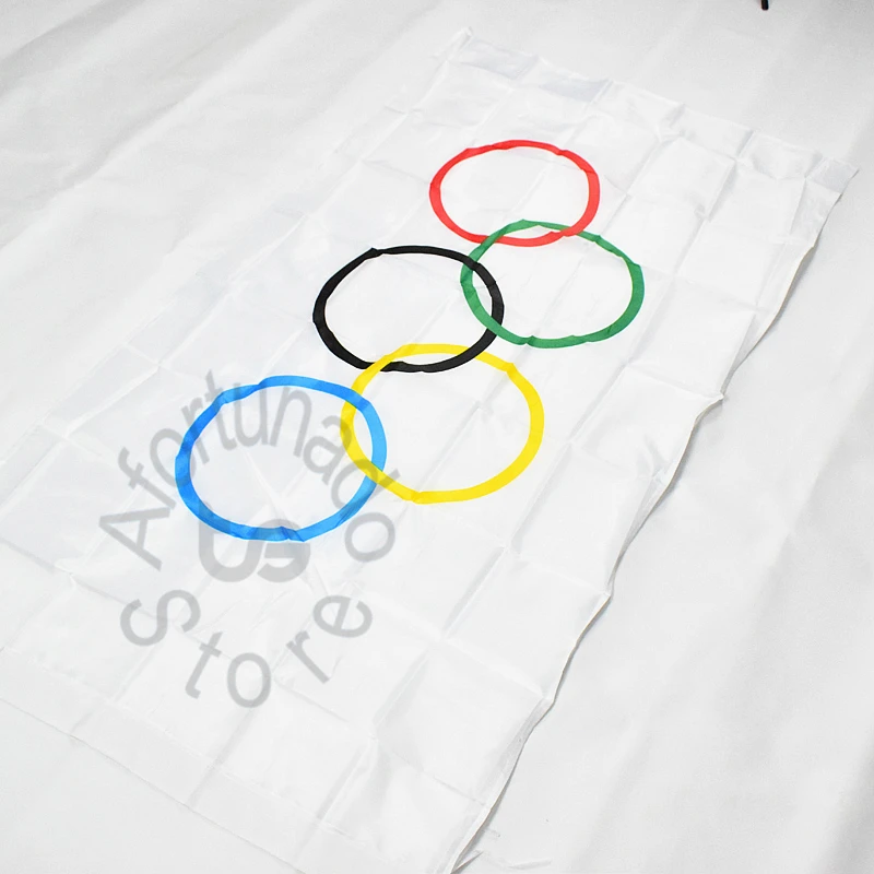 Олимпийские пять колец 90*150 см Флаг Баннер подвесное украшение для дома с изображением флага Флаг решетки гоночный игровой флаг