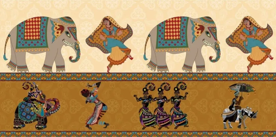 Индивидуальный размер фото Индийская серия обои Йога комната ресторан магазин одежды пар, СПА отель фон слон обои - Цвет: 1