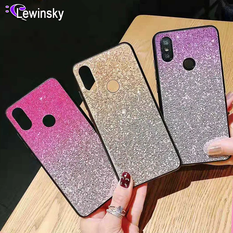 

Gradient Glitter Sequins Case for Xiaomi Mi A2 8 SE Lite A1 6X 5X Note 5 Case Redmi Note 6 Pro 5 plus Luxury Back Cover for Girl
