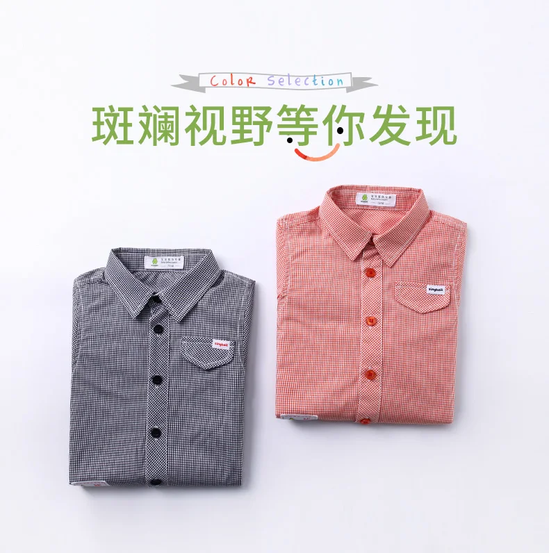 

Child shirt male long sleeve spring baby shirt 1-3 year old child shirt baby lattice 2017
