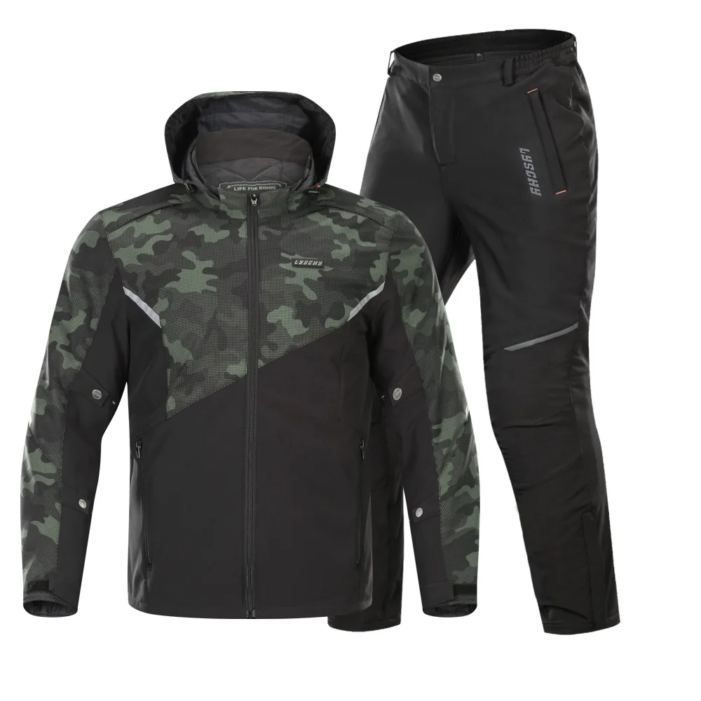 

Motorcycle Jacket Motocross Suits Winter Summer Detachable Waterproof Jacket+Windproof Pants Motorbike Protective Combinations