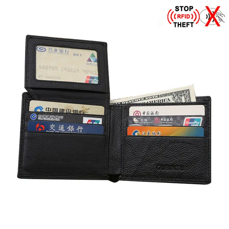 Мужской кошелек из натуральной кожи Rfid кредитница мужской Monnaie Homme безопасный