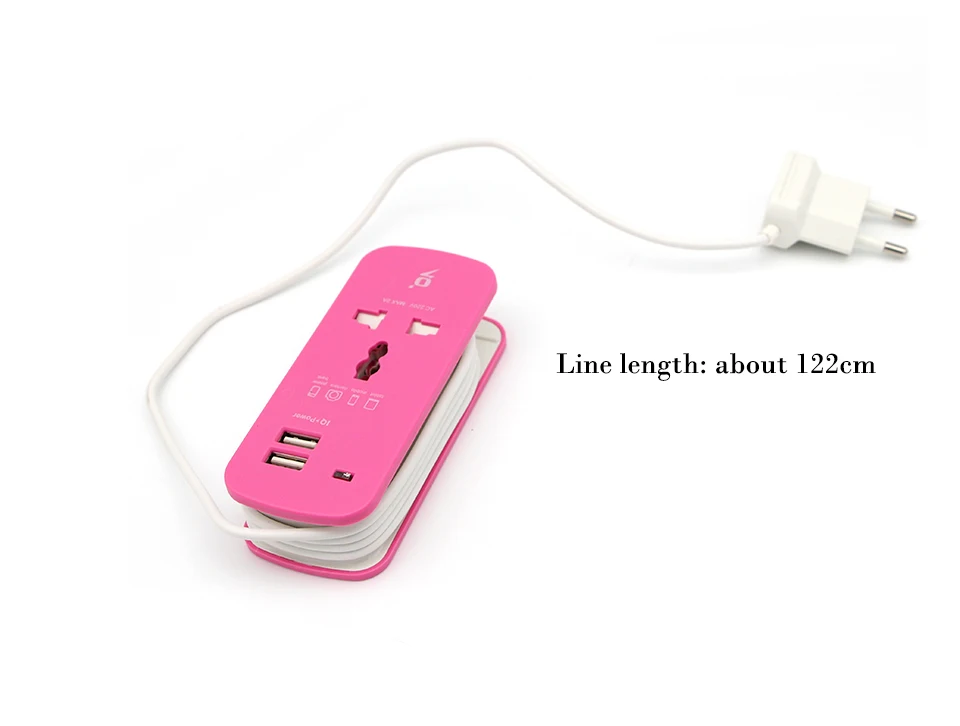 Colorful All in One Universal International Plug Adapter 2 USB Port World Travel Power Charger Adapter Extension Socket (3)