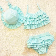 Dollplus/детская одежда для плавания 3 предмета, костюмы бикини летний купальный костюм для девочек купальный пляжный костюм высококачественная одежда для плавания для девочек