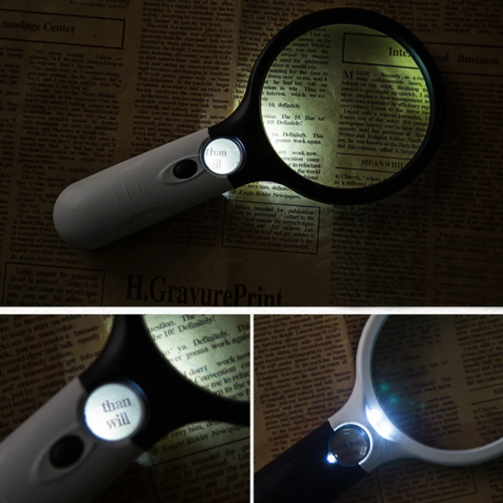 Novelty Light 3X 45X Repair Reading Seniors Loupe Handheld Reading Lamp