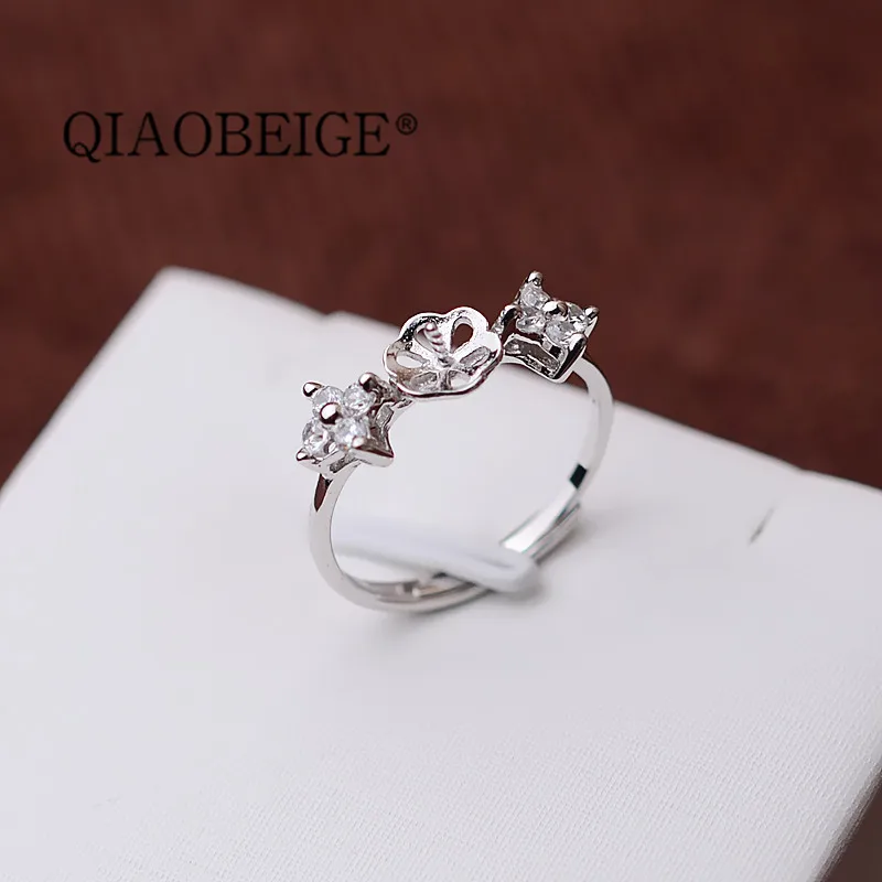QIAOBEIGE Популярные Модные кольца с пресноводным жемчугом из серебра 925 пробы кольцо