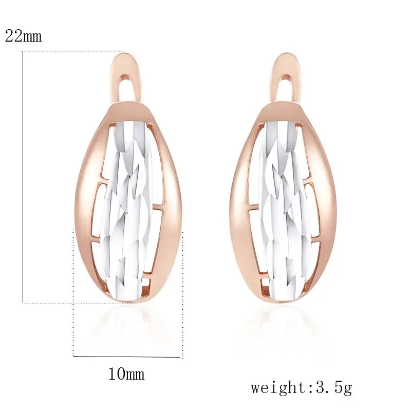 FJ женские 585 розовые смешанные белые золотые круглые овальные серьги без камня