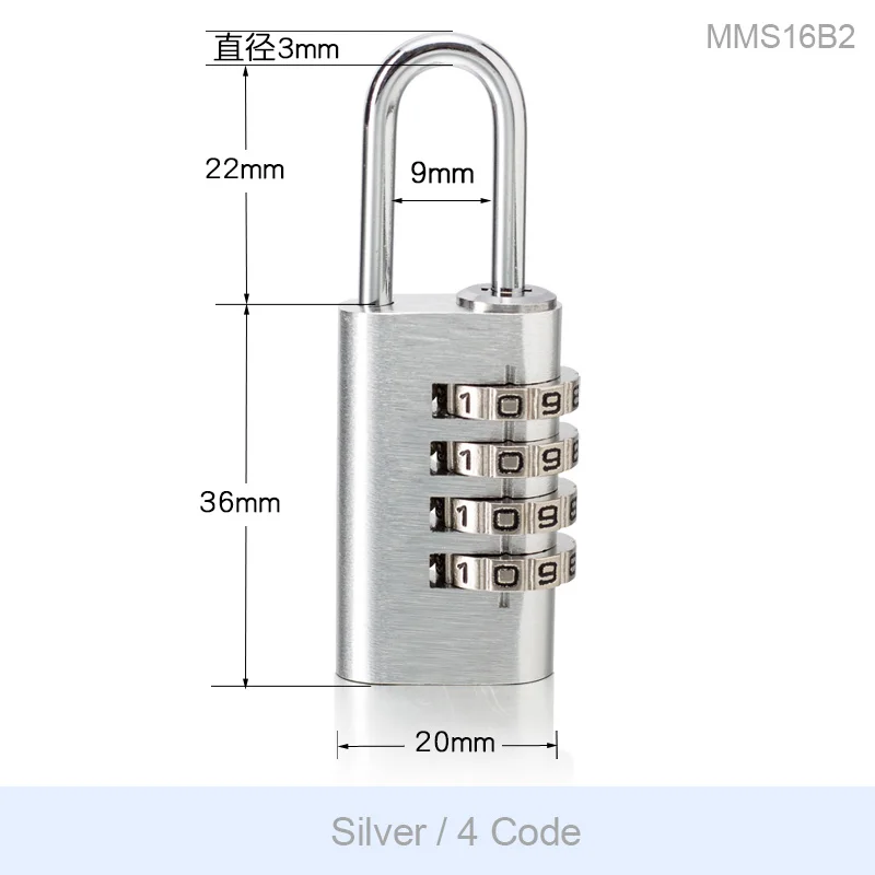 Можно установить свой собственный замок с паролем для секретного блокнота маленькая мебель ящик для шкафа чемодан сумка для хранения значный кодовый замок - Цвет: 4 Digit Silver