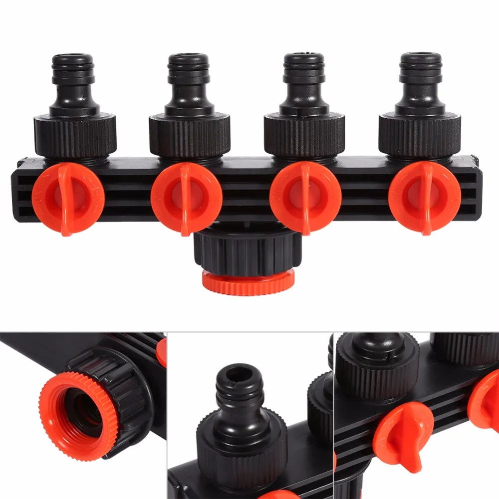 4 Way Tap Connectors Home Garden Hose Pipe Splitter Plastic Drip