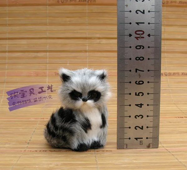 simulation raccoon fur model 5x4x7cm toy ornament home decoration gift h1446