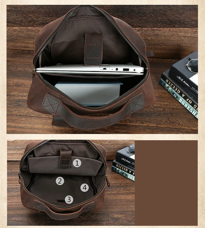 Atinfor бренд высокое качество пояса из натуральной кожи Винтаж 14 дюймов ноутбук рюкзак для мужчин